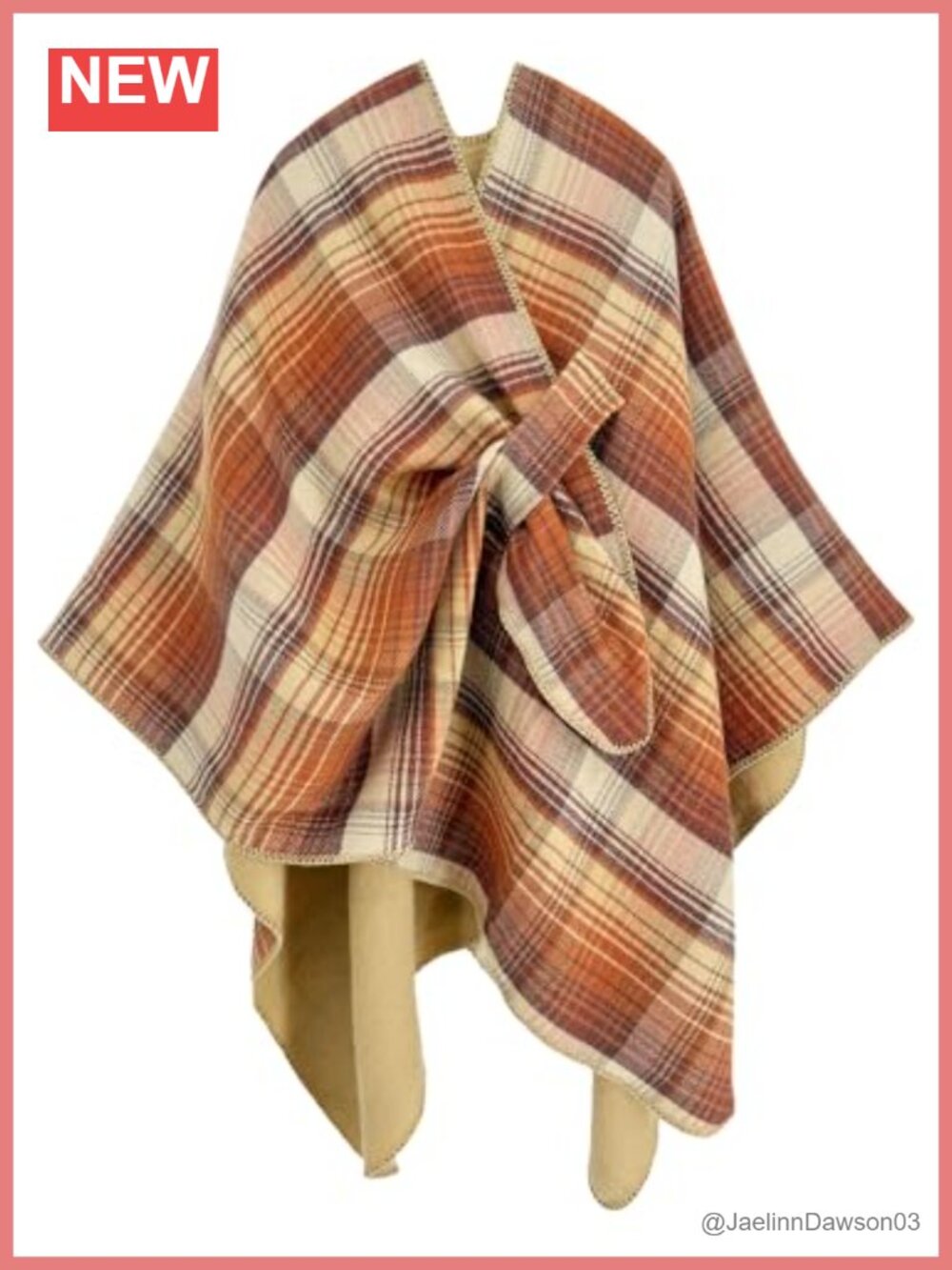 Women's Reversible Poncho Cape Soft Open Front Shawl Wrap for Travel